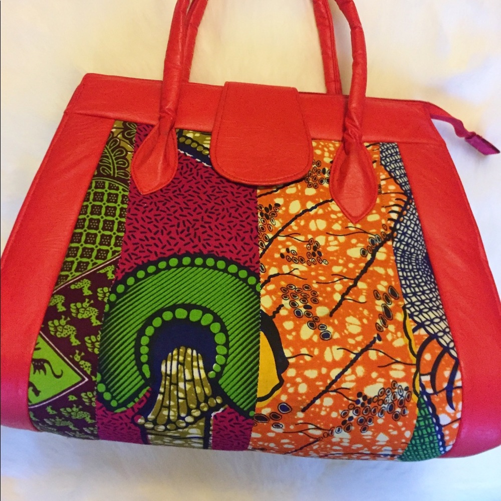 Large African-Print Purse